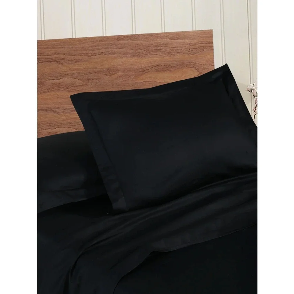 Of Joy Black 100% Cotton sheet set with Pillowcases -Top Grade & Natural Full XL